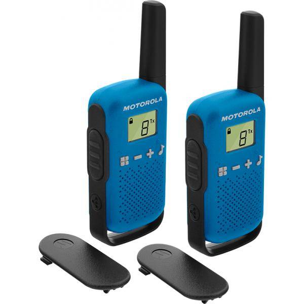 Motorola Walkie Talkie - 2 pezzi - Blu - Portata 8 km - Vivavoce - Potenza 500 mW-0
