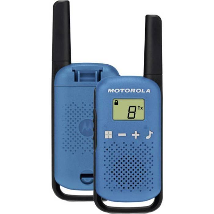 Motorola Walkie Talkie - 2 pezzi - Blu - Portata 8 km - Vivavoce - Potenza 500 mW-2