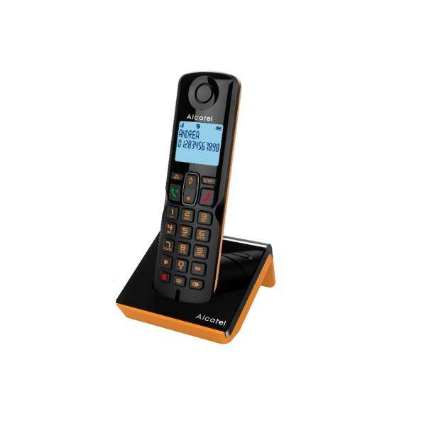 ALCATEL S280 SOLO CORDLESS DECT CON VIVAVOCE 3 TASTI CHIAMATA RAPIDA BLACK/ORANGE-0