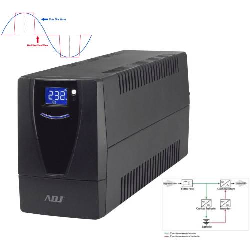 ADJ UPS 2,5 KVA DESKTOP LINE INT.PRO SERIES 6*IEC+RJ11/45 LCD CSB ADJ-0