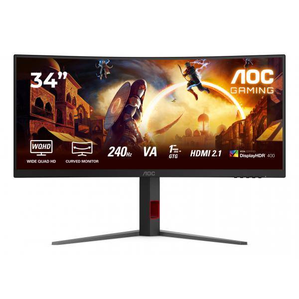 AOC G4 CU34G4Z Monitor PC 86,4 cm (34") 3440 x 1440 Pixel Wide Quad HD LED Nero, Rosso-0