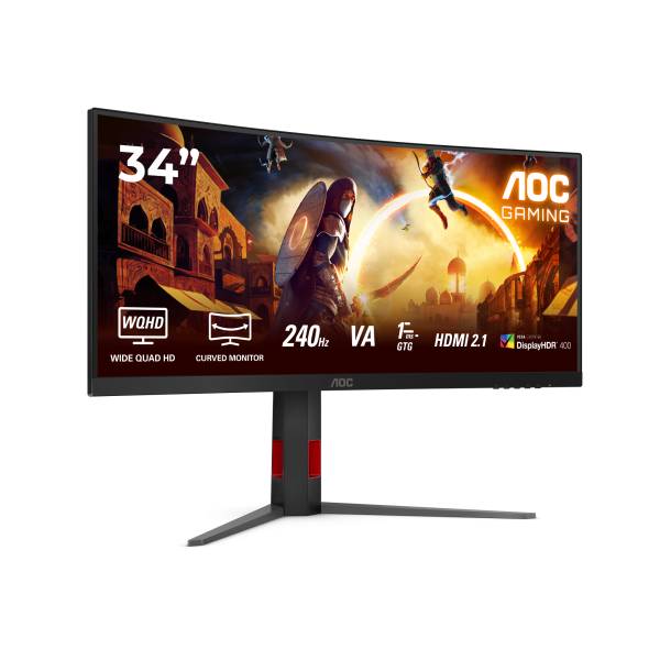 AOC G4 CU34G4Z Monitor PC 86,4 cm (34") 3440 x 1440 Pixel Wide Quad HD LED Nero, Rosso-1