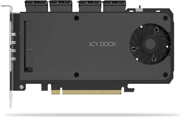 Icy Dock Adapter 4 x M.2 NVMe SSD Mobile Rack Adapter Card f (MB204MP-1B)