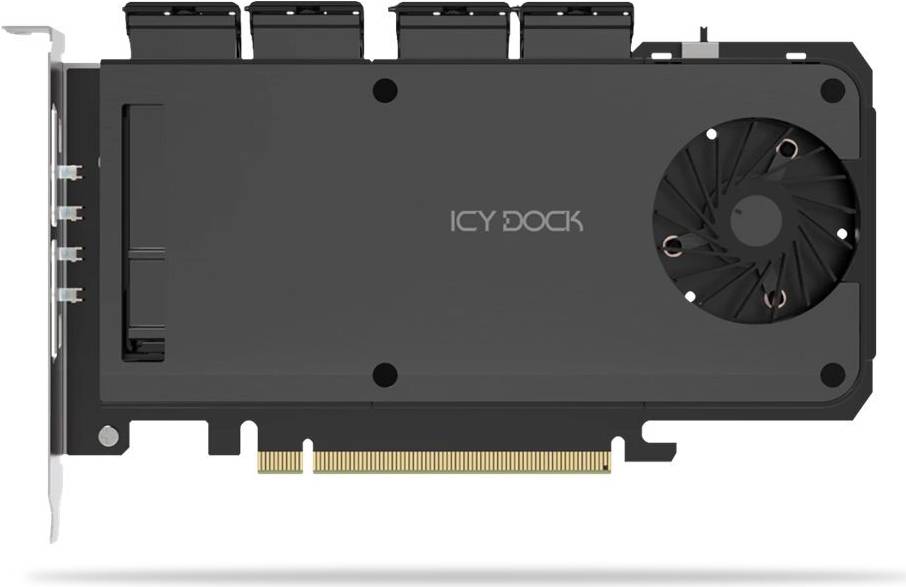 Icy Dock Adapter 4 x M.2 NVMe SSD Mobile Rack Adapter Card f (MB204MP-1B)-0