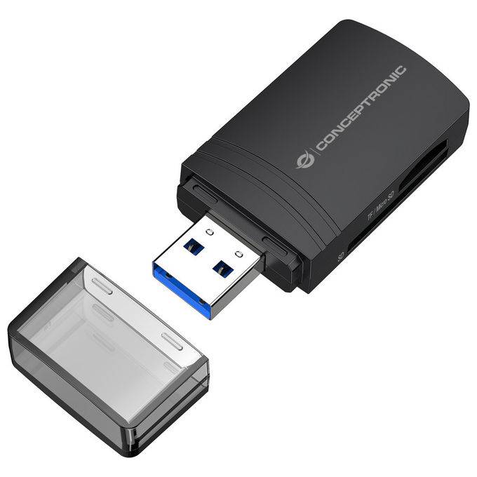 Conceptronic BIAN06B Lettore Schede USB 3.2 2 Slot MicroSD-SD 5000 Mbit-s Nero-0