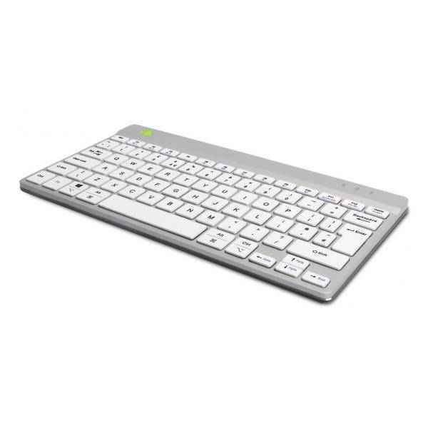 R-Go Tools RGOCOUKWLWH tastiera Ufficio Bluetooth QWERTY Inglese UK Bianco (Compact Break ergonomic - keyboard, QWERTY [-0