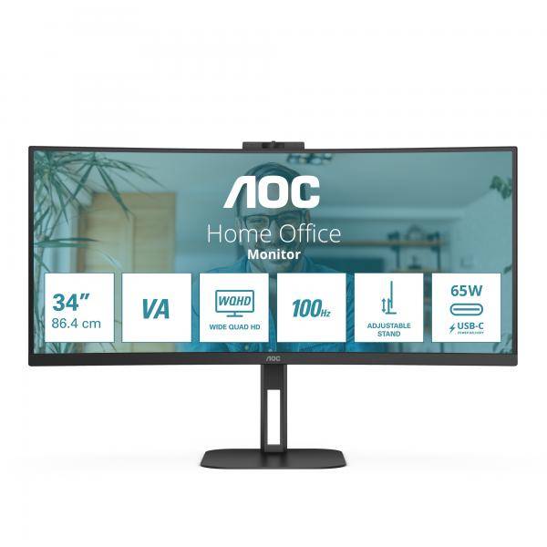 AOC V5 CU34V5CW 86,4 cm (34") 3440 x 1440 Pixel Wide Quad HD LED Nero-0