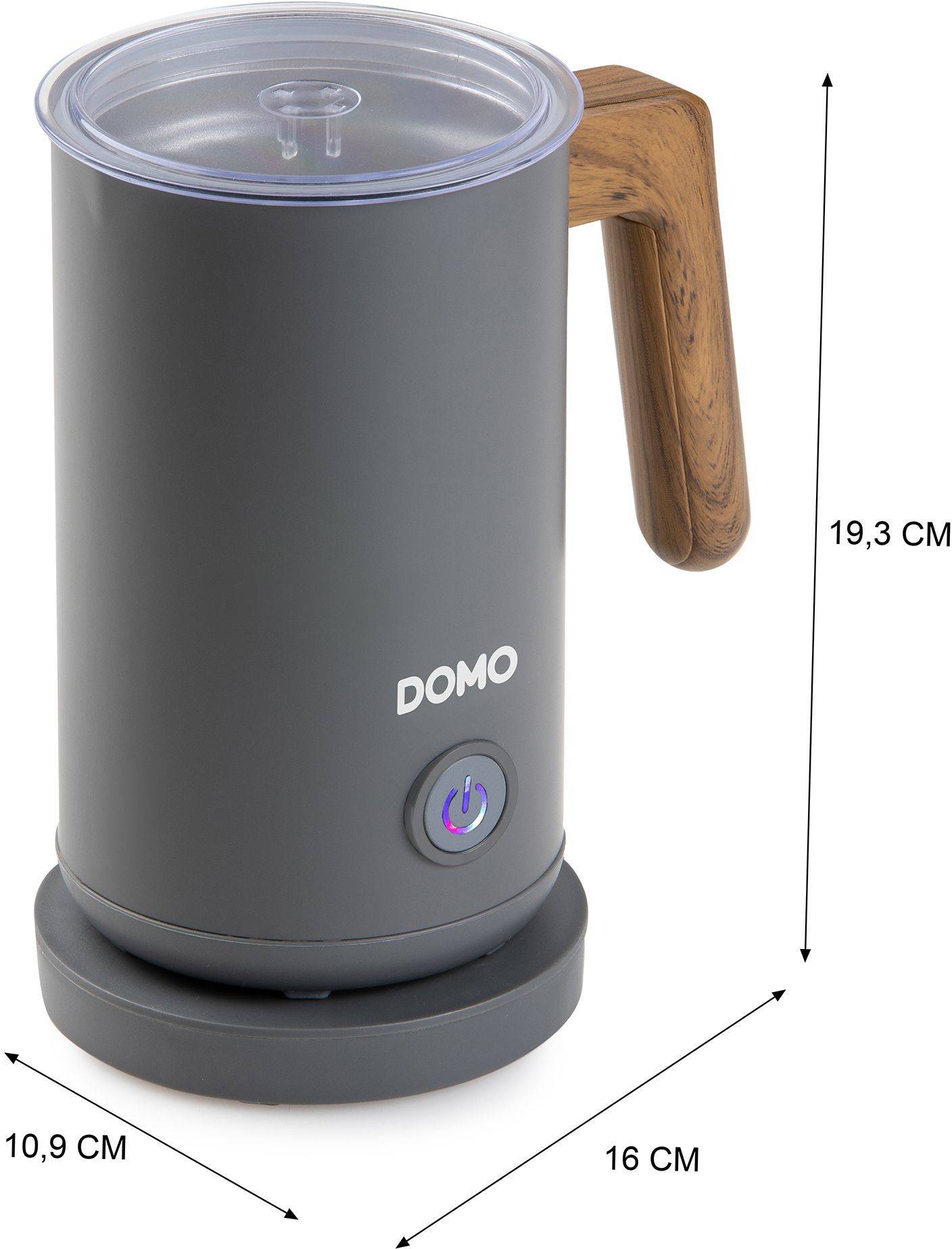 Cappuccinatore - DOMO - DO745MF - 500 W - 150 ml - Base 360° - Grigio/Legno-2