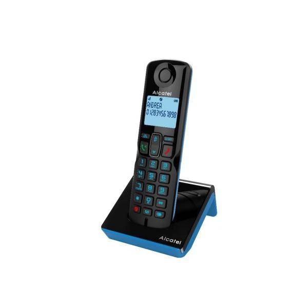 ALCATEL S280 SOLO CORDLESS DECT CON VIVAVOCE 3 TASTI CHIAMATA RAPIDA BLUE/BLACK-0