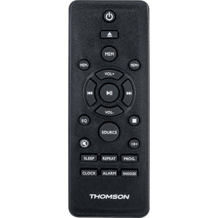 Microsistema Bluetooth - THOMSON - Legno/Nero - Radio FM/CD/MP3/USB, 20W RMS, Sintonizzatore FM RDS, Jack per cuffie, Te-2