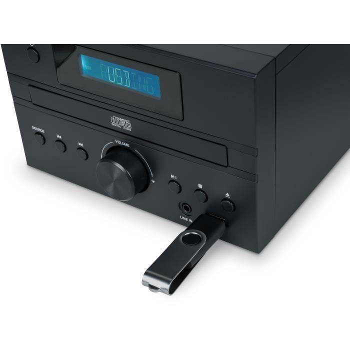 Microsistema Bluetooth - THOMSON - Legno/Nero - Radio FM/CD/MP3/USB, 20W RMS, Sintonizzatore FM RDS, Jack per cuffie, Te-4