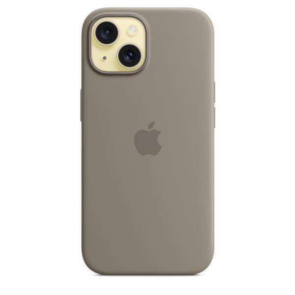 Custodia Apple in silicone con MagSafe per Apple iPhone 15, marrone argilla-2