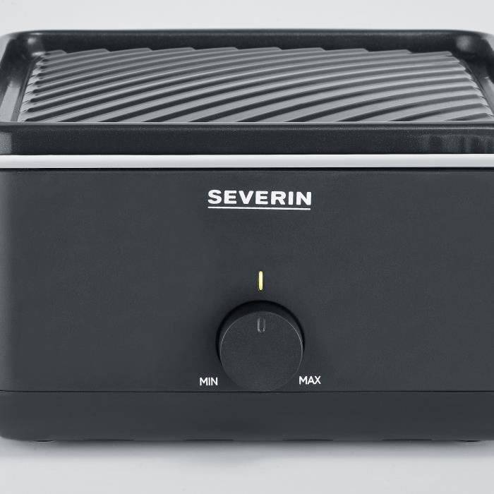 Griglia per raclette - SEVERIN - RG2360 - 4 persone. - Compatto - Piatto 24 x 24 cm - Include 4 padelle e spatole - Nero-3