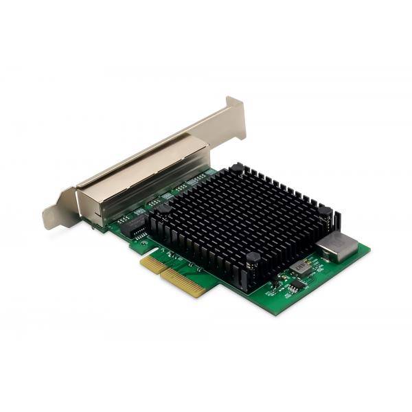 DIGITUS 4-Port 2,5 Gigabit Ethernet Netzwerkkarte, RJ45, PCI Express, Realtek Chipsatz-3