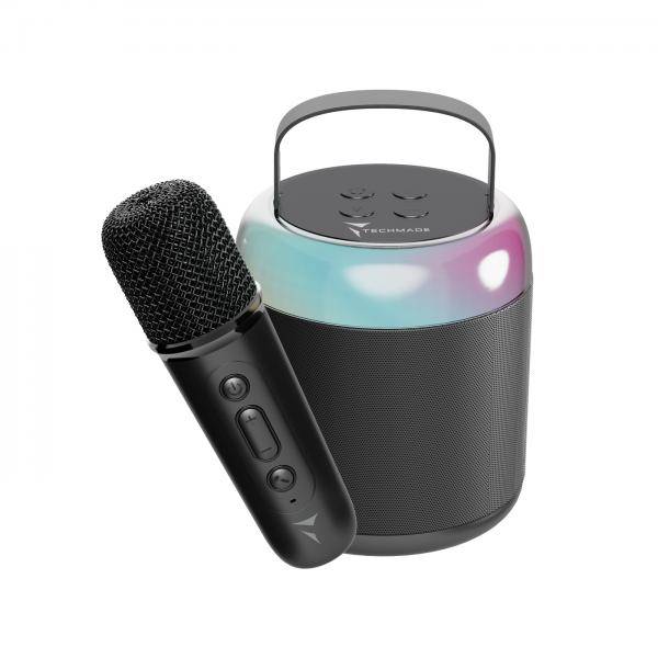KARAOKE TECHMADE BT SPEAKER+MIC NER O SD SLOT BATTERIA 500MAH LITHIUM-0