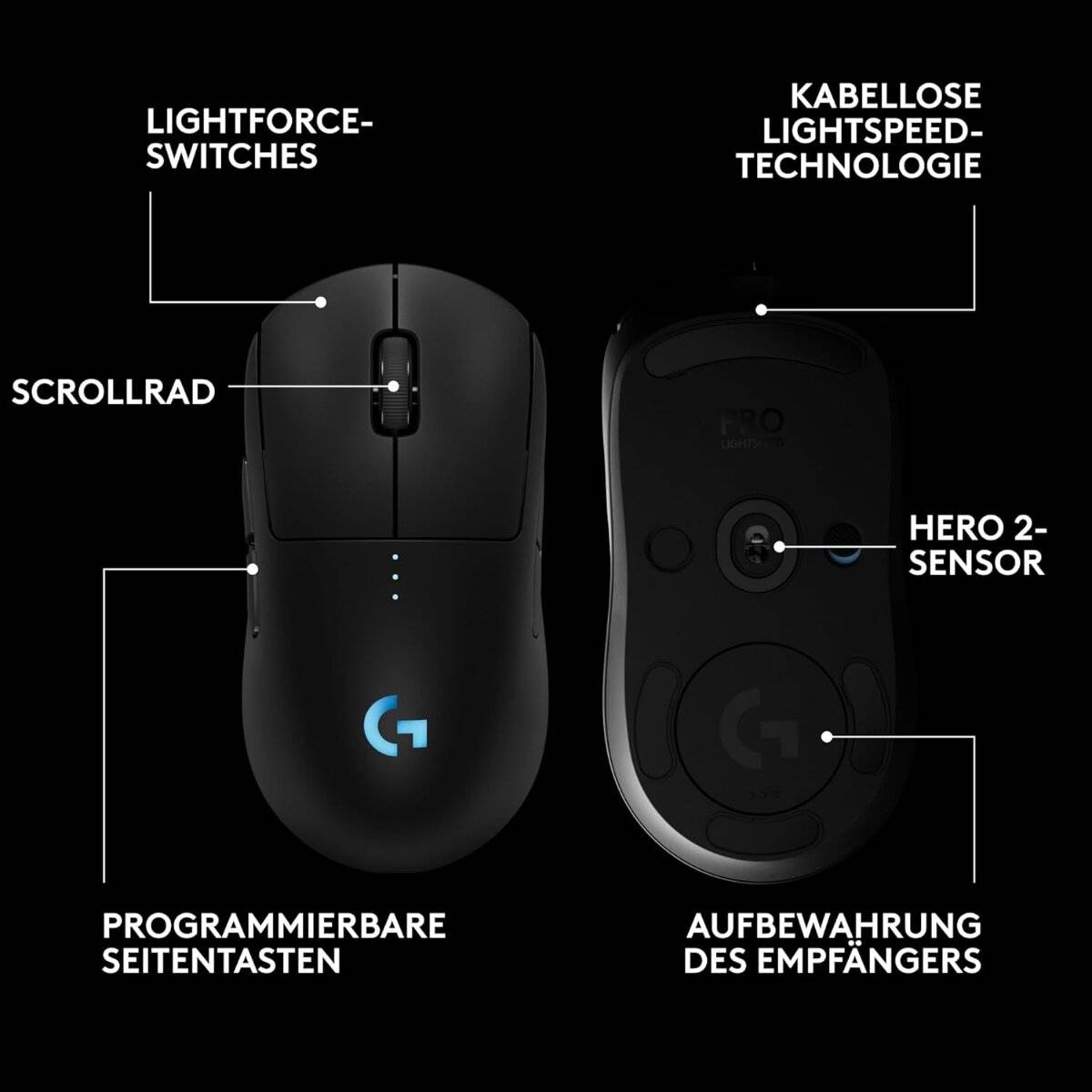 Logitech 910-007295 G Pro 2 Lightspeed Mouse da gioco-1