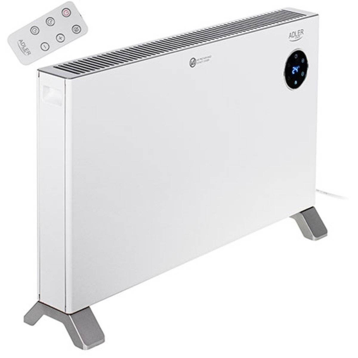 Radiatore convettore Adler AD 7752 2000W con display touch LED, IPX24 - Bianco-3
