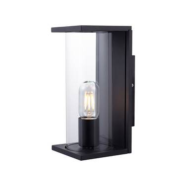 V-TAC Applique LED da Esterno E27 Diffusore Cilindrico Vetro Nera IP44