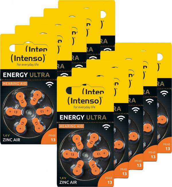Batteria per apparecchi acustici Intenso “Energy Ultra” – A13 / PR48, 1,45 volt (confezione da 60)