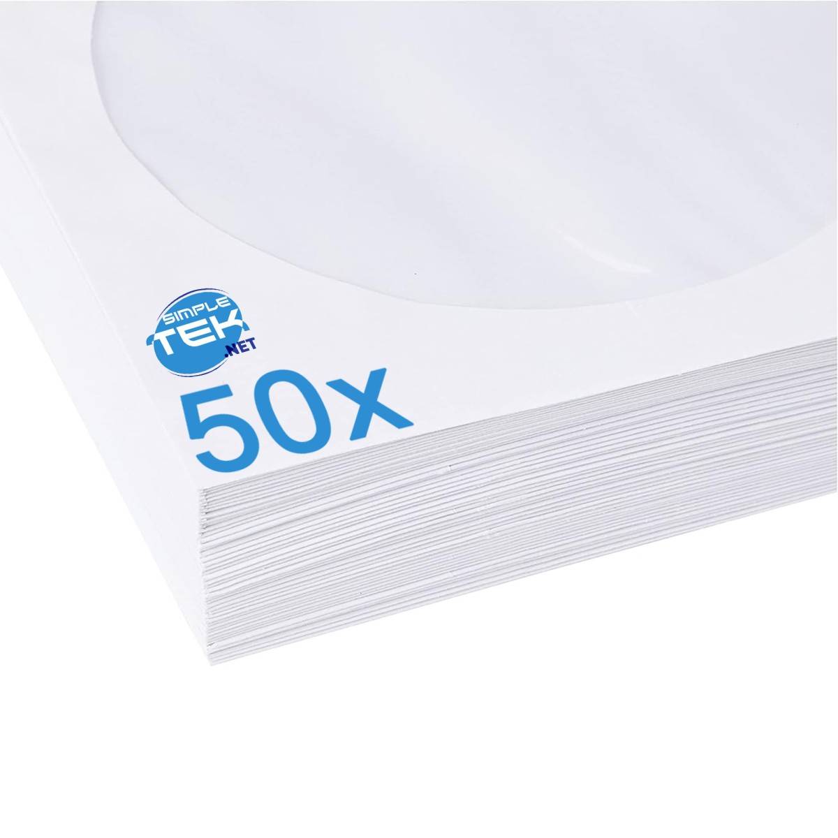 Verbatim 50 X Buste Tasche Porta Cd Dvd Blu-ray Dischi In Carta Bianca Finestra-2