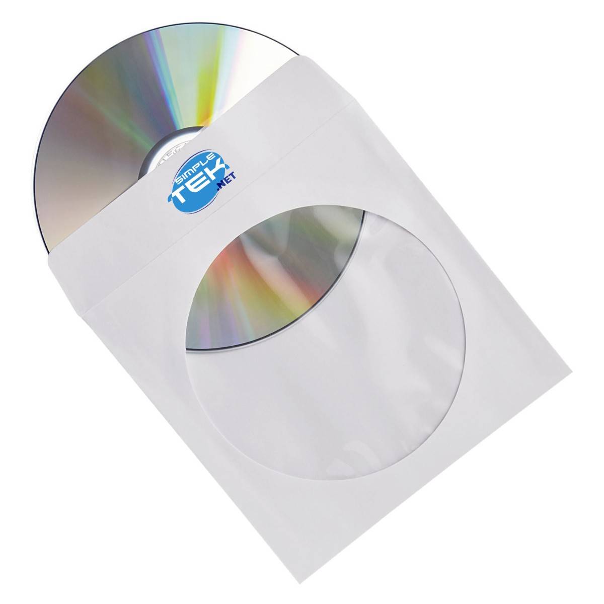 Verbatim 50 X Buste Tasche Porta Cd Dvd Blu-ray Dischi In Carta Bianca Finestra-3