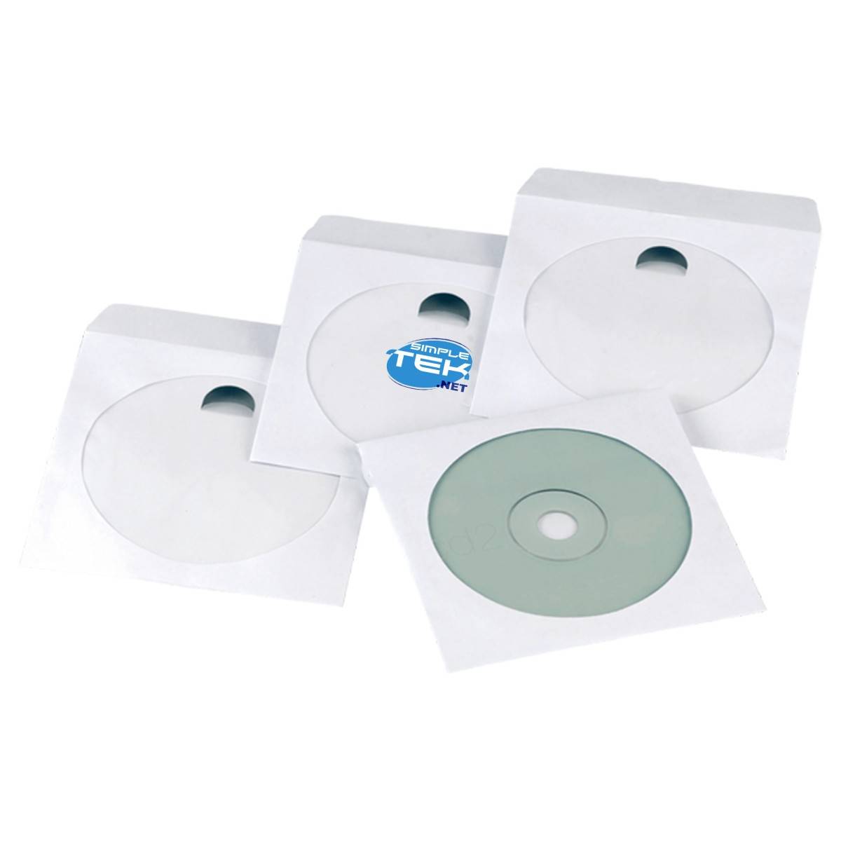 Verbatim 50 X Buste Tasche Porta Cd Dvd Blu-ray Dischi In Carta Bianca Finestra-4