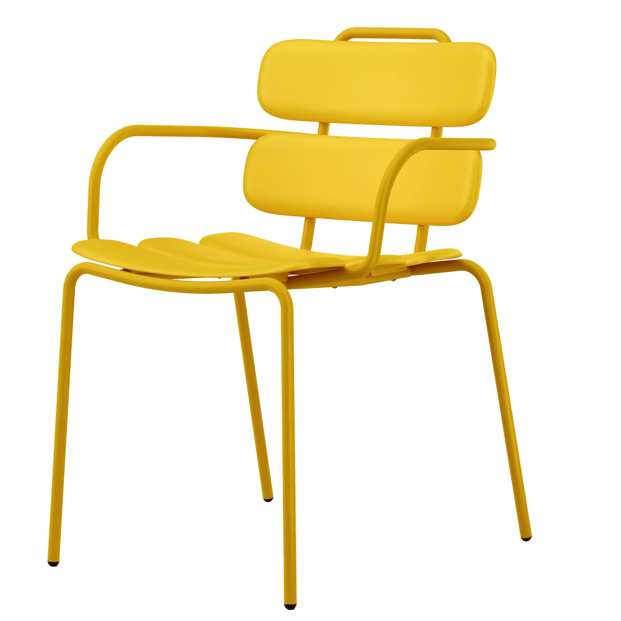 Seduta collettivitA' Lemon con braccioli - Giallo - Unisit-0