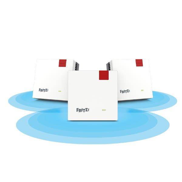 FRITZMESH SET 1600 3-PACK 20003127 EDITION INTERNATIONAL Dual-band (2.4 GHz/5 GHz) Wi-Fi 6 (802.11ax) Rosso, Bianco-0