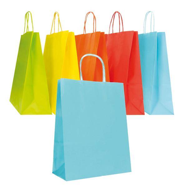 Blister 25 shopper carta kraft 22x10x29cm twisted col.ass.pri/est Mainetti Bags-0