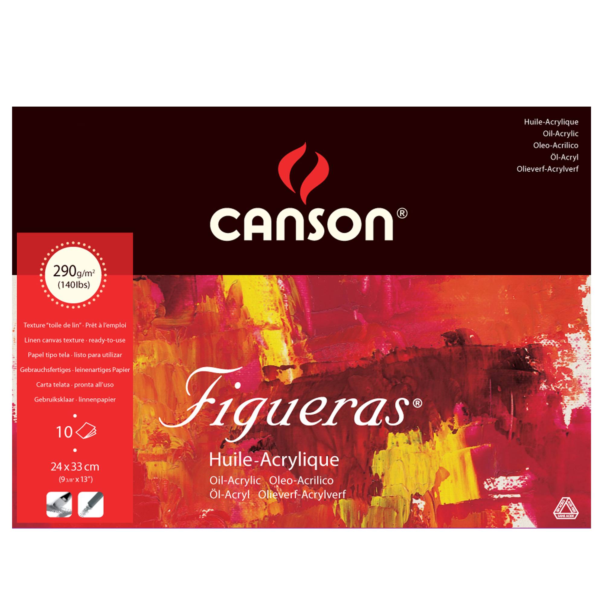 Blocco collato lato corto Figueras - 24x33 cm - 4F - 290 gr - 10 fogli - Canson-0