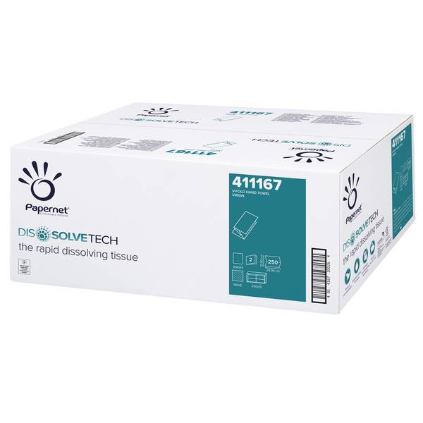 Asciugamani piegati a v pura cel. dissolvetech 2 veli 21x24 pz.250