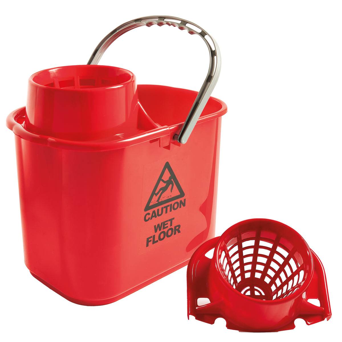 Secchio Polar - con strizzatore - 15 L - rosso - 30 x 27 x 37 cm - Perfetto-0