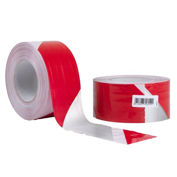 Nastro segnaletico SIGNAL 70mm x 100mt bianco/rosso riflettente Geko-0