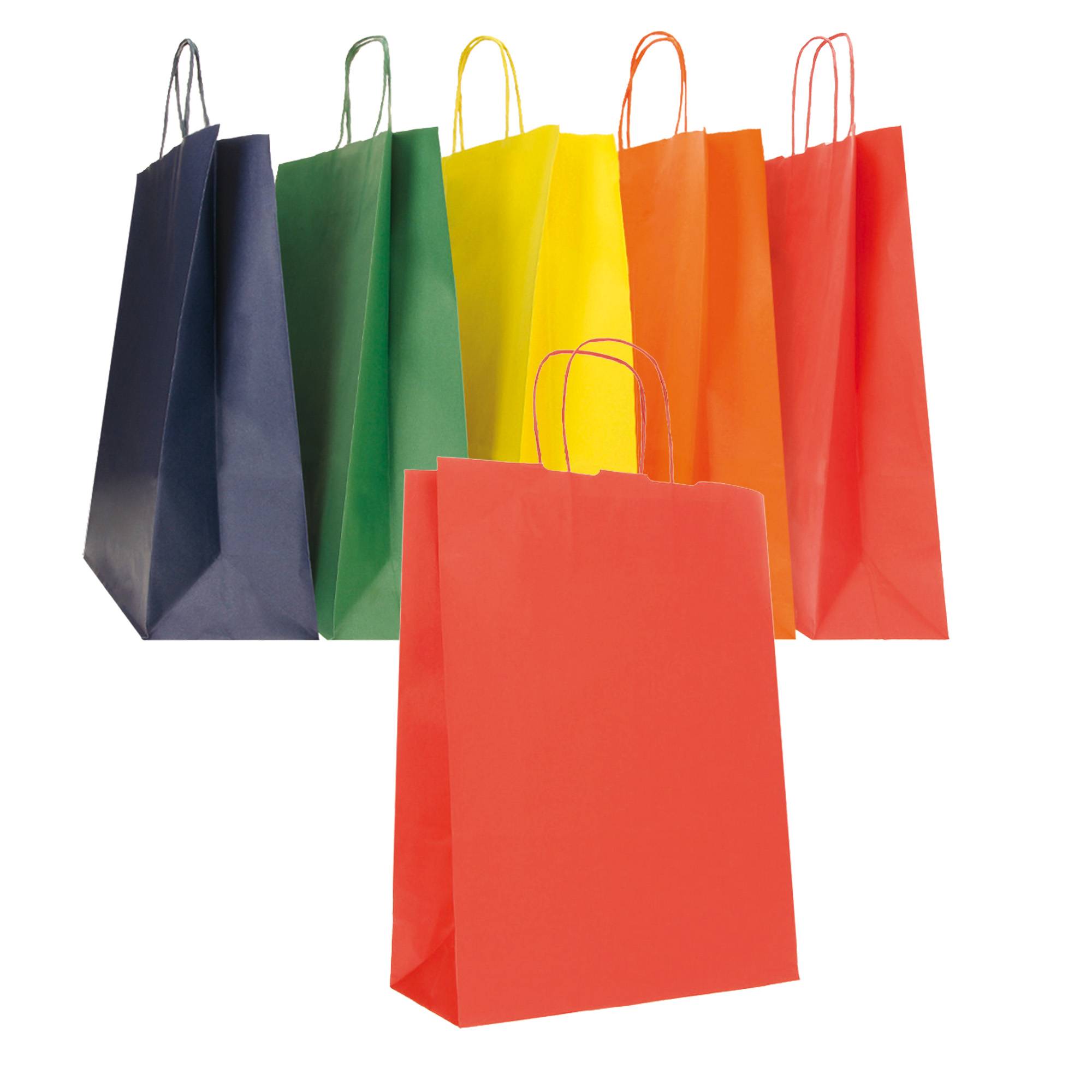 Blister 25 shopper carta kraft 45x15x50cm twisted col.ass.aut/inv Mainetti Bags-0