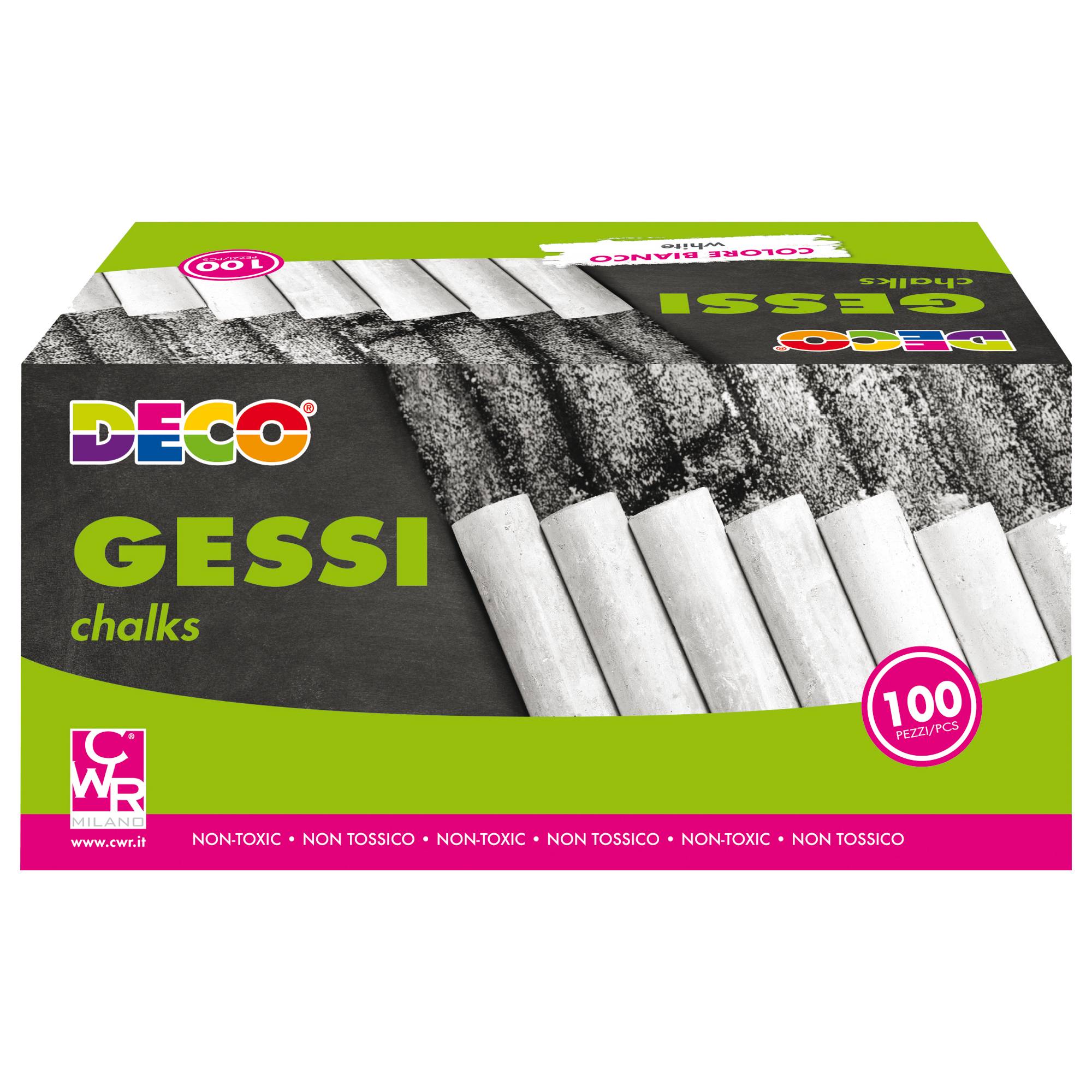 Gessetti tondi - ø 10 x 81 mm - bianco - Deco - Scatola 100 gessetti tondi-0