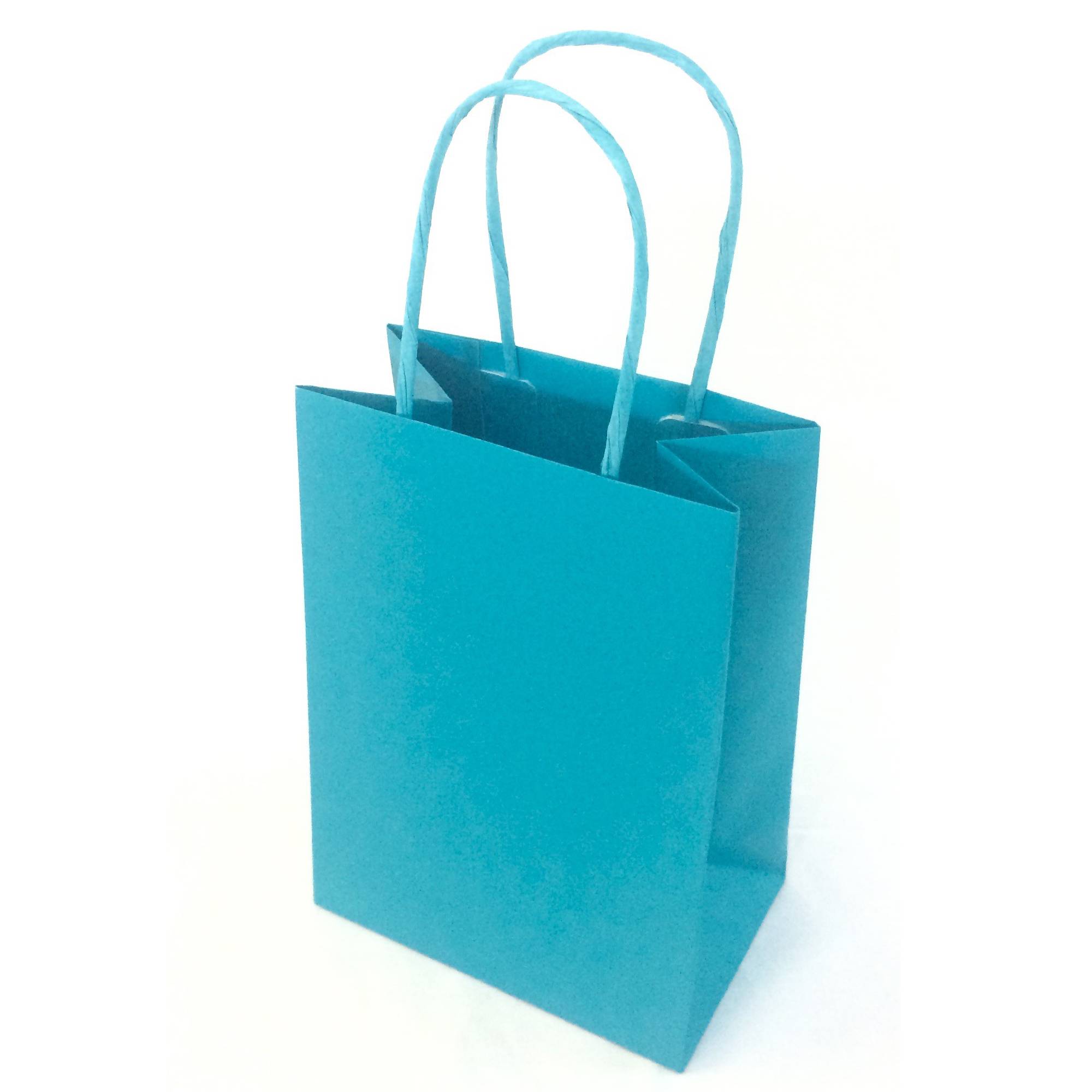 Shoppers Twisted - carta kraft - 45 x 15 x 50 cm - turchese - conf. 25 pezzi-0