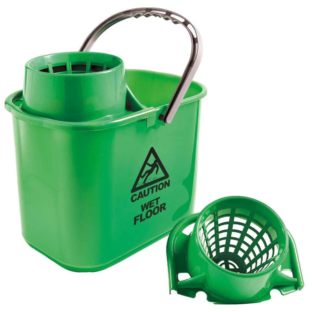 Secchio Polar - con strizzatore - 15 L - verde - Perfetto-0