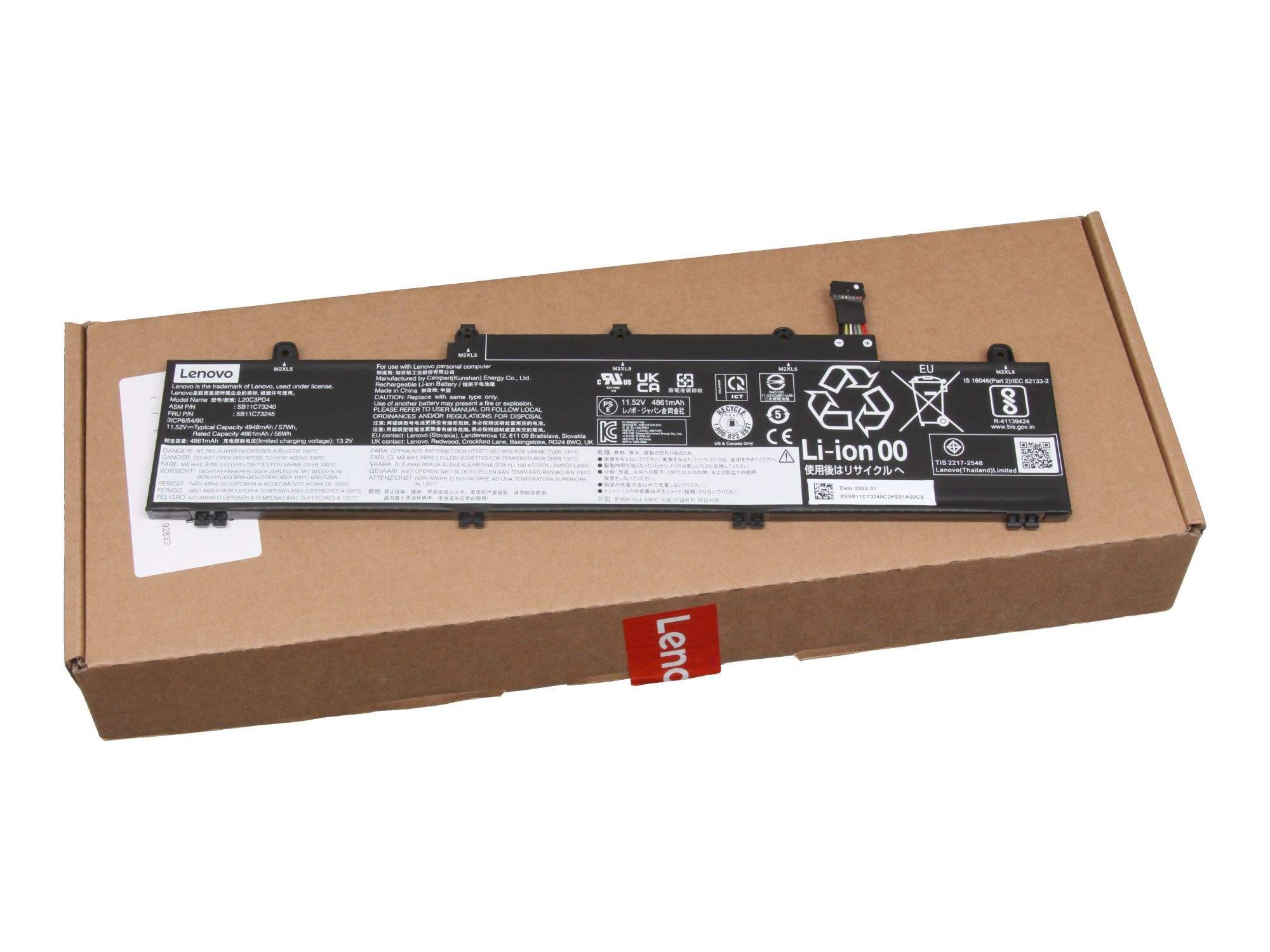 Lenovo BATTERY 3cell 57Wh 11.52V (5B11N52048)-0