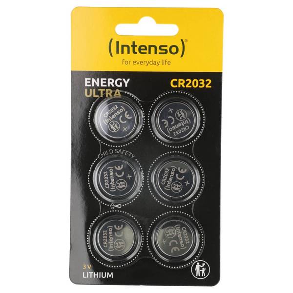 Energy Ultra, confezione da 6, pila a bottone, CR2032, 3 volt, ideale per l'uso quotidiano