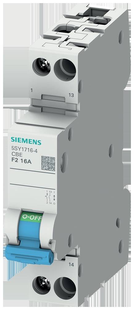 Siemens - 5SY1706-4 - CBE-Breaker 1P+AS F2 6A