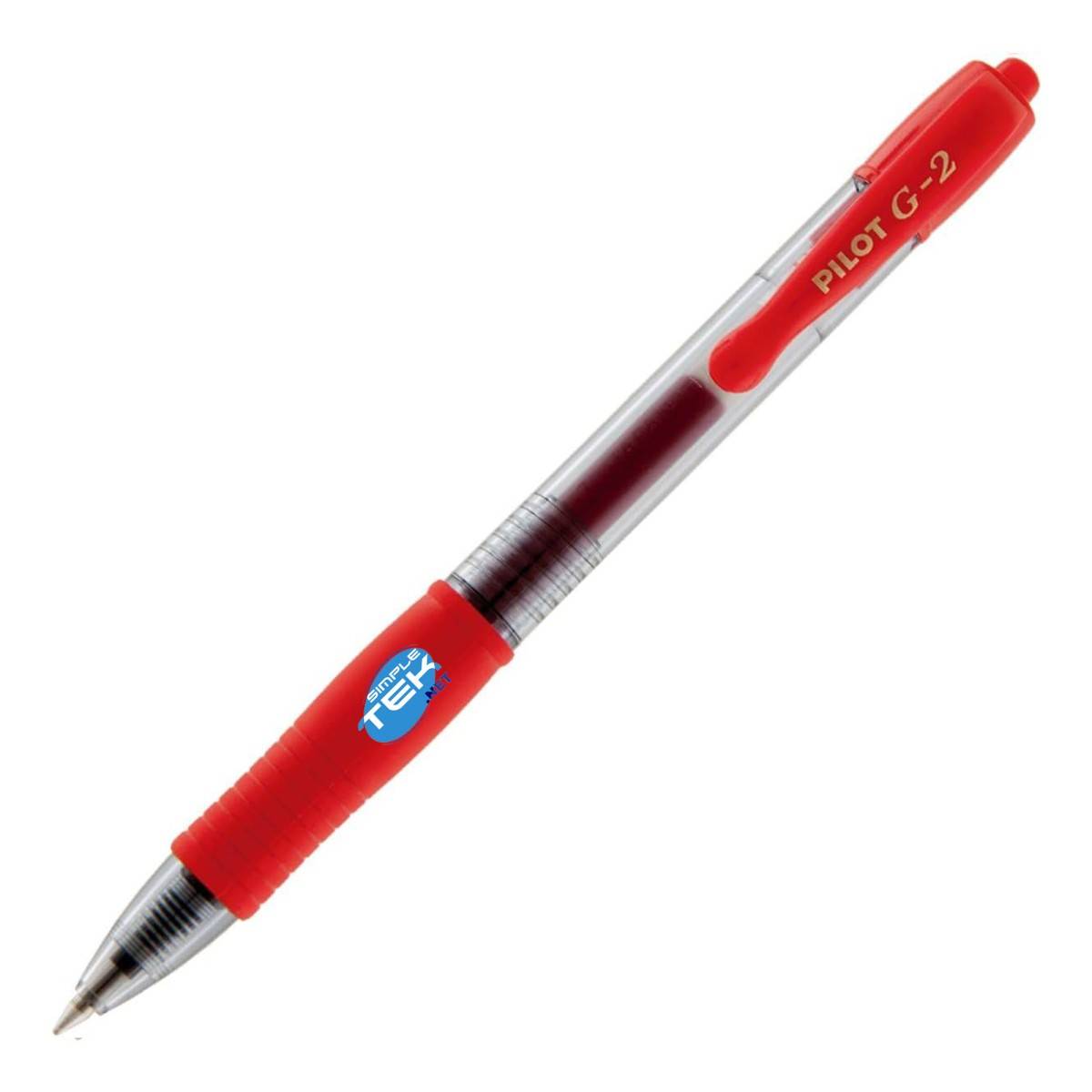 12 X Penne A Gel Pilot G-2+ 0.5mm Rosse A Scatto Ricaricabile Antisbavature-2