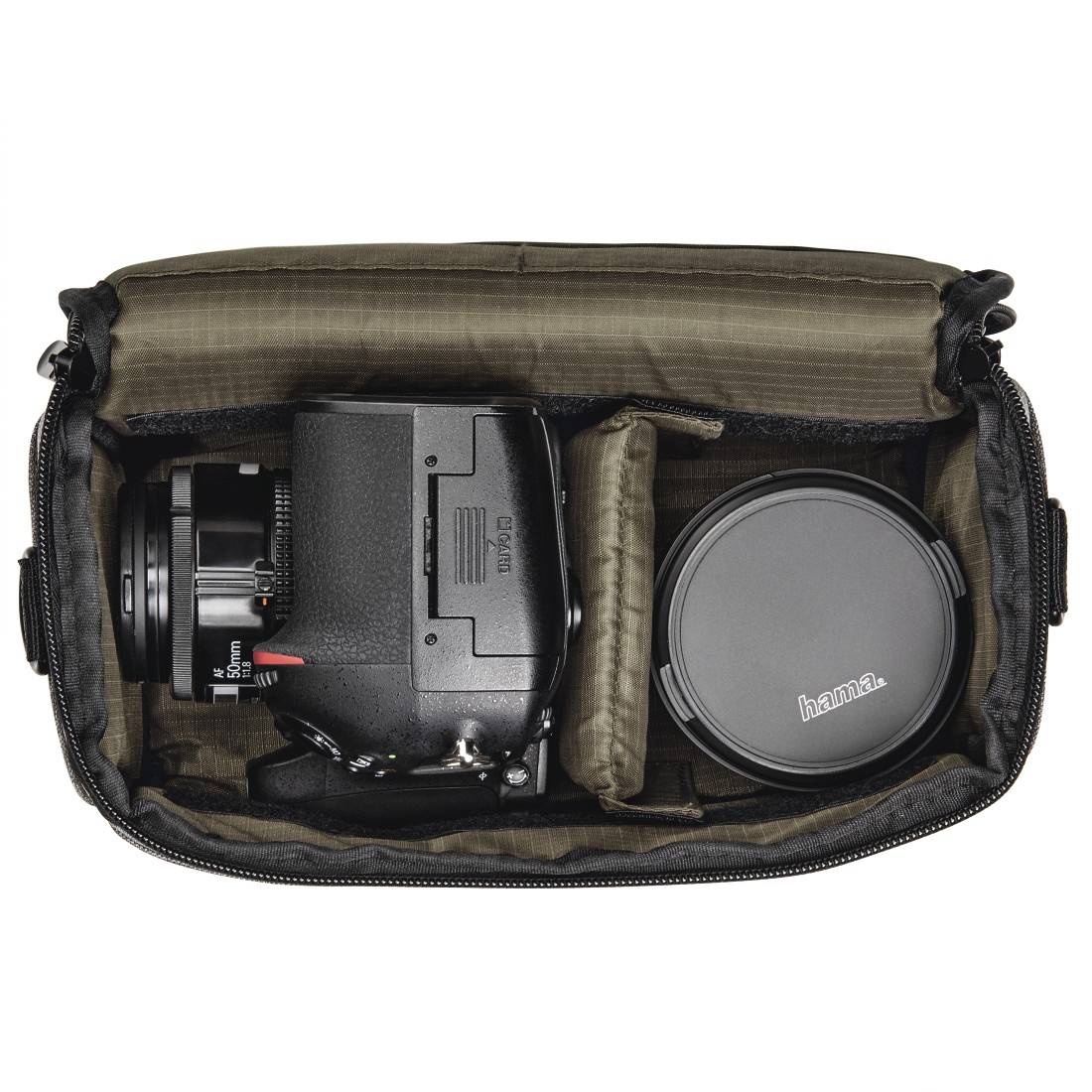 Hama Terra Custodia compatta Grigio (Hama Terra 135 Camera Bag, Shoulder Strap, Trolley Strap, Removable Divider, Grey,-2