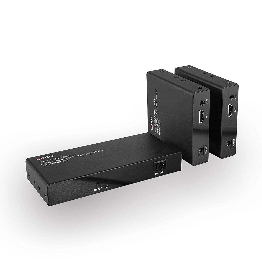 Lindy 70m 2 Port Cat.6 HDMI 4K60 Splitter Extender (38385)-2
