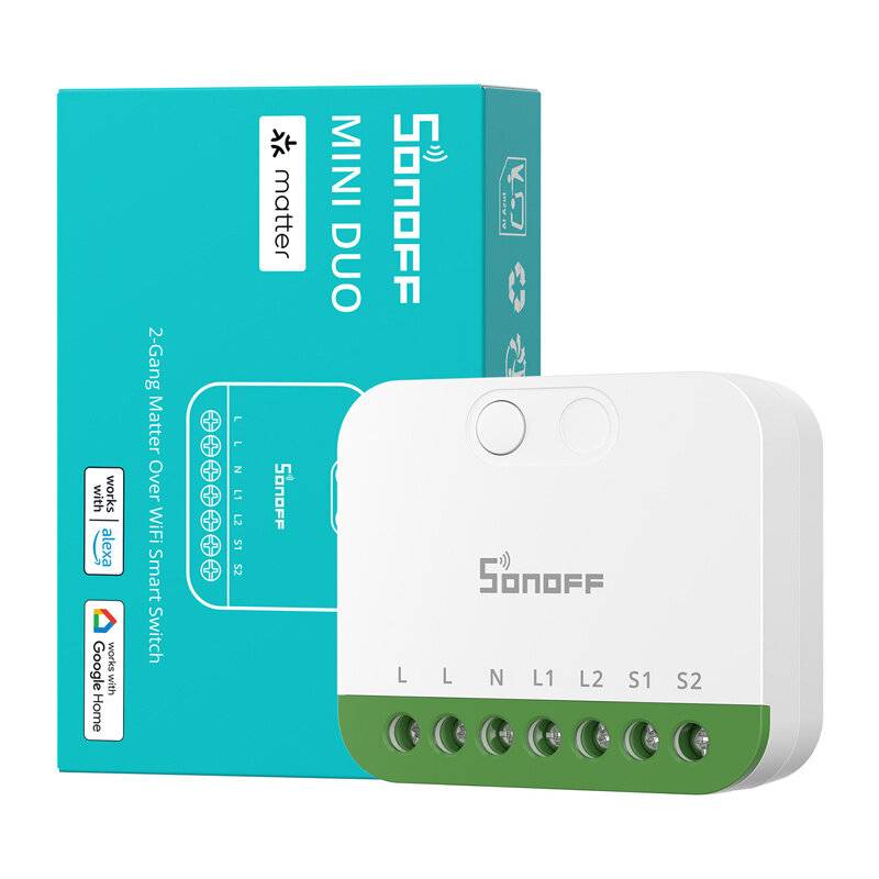 Immagine simbolo per Sonoff - MINI-2GS - Sonoff MINI-2GS Matter Zweikanal-Mini-Interruttore
