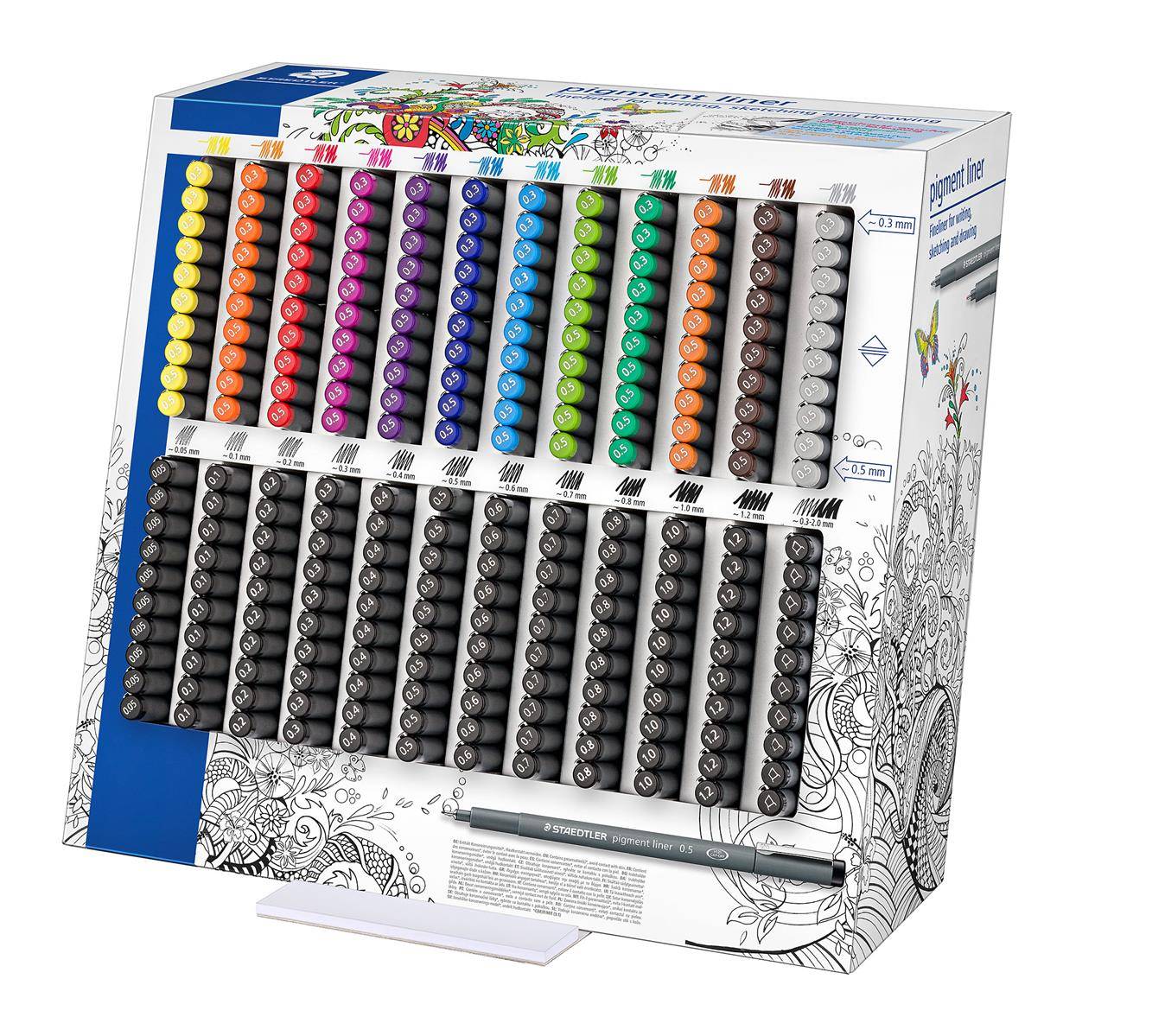Espositore 120 fineliner Staedtler Pigment Liner tratti assortiti - 308 CA120-2