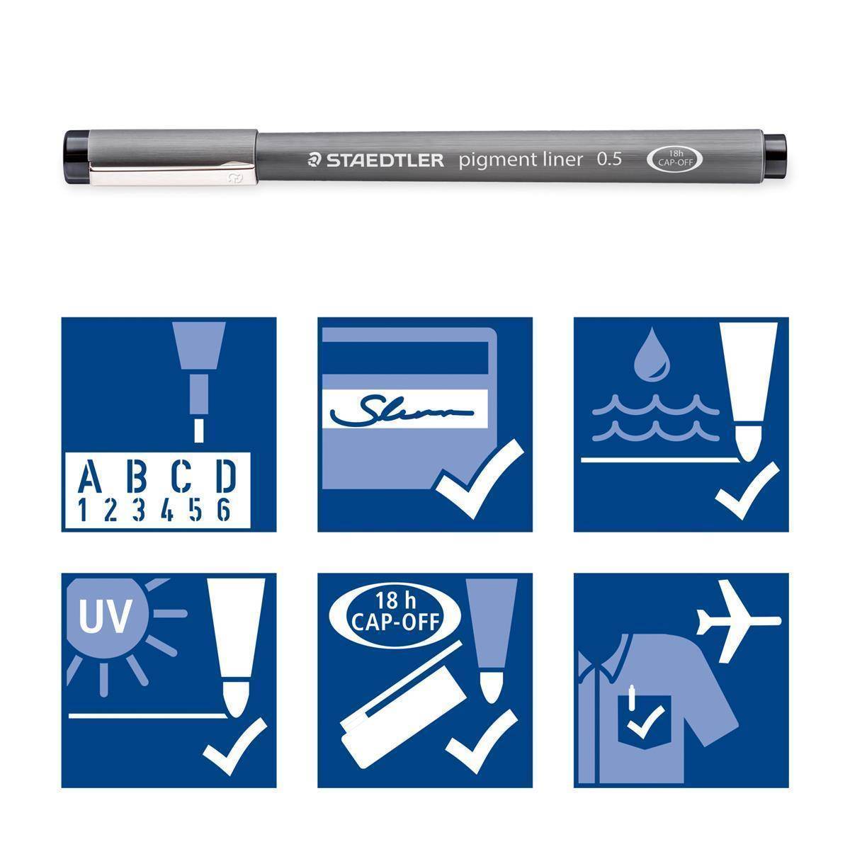 Espositore 120 fineliner Staedtler Pigment Liner tratti assortiti - 308 CA120-4
