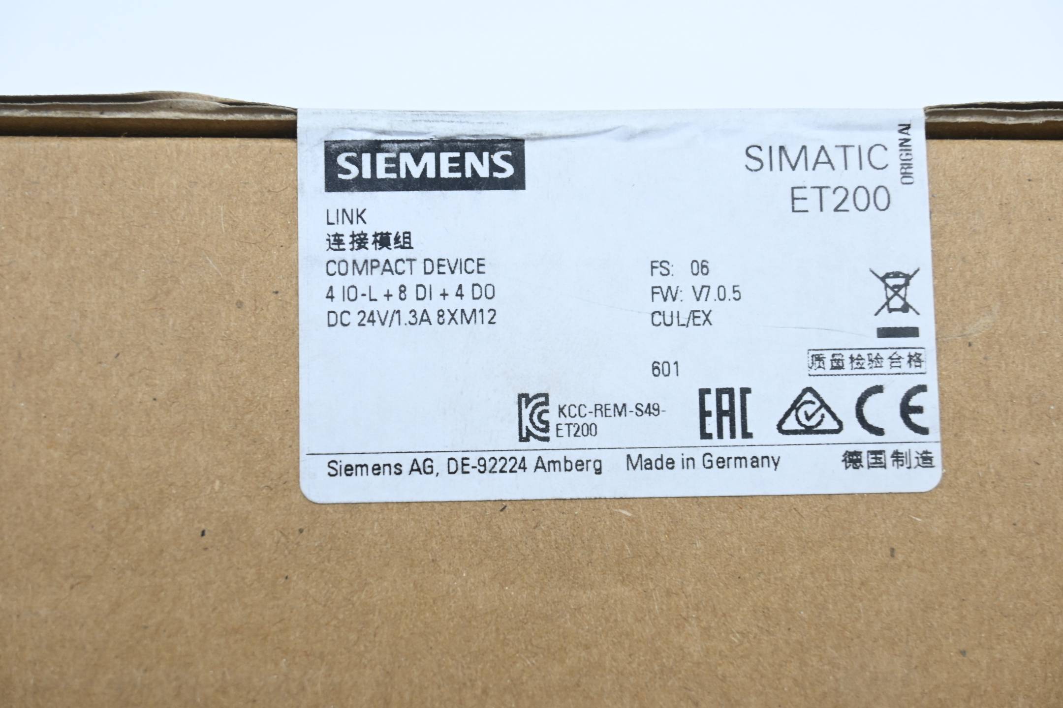Siemens 6ES7148-6JA00-0AB0 6ES71486JA000AB0 Modulo espansione PLC 24 V/DC-3