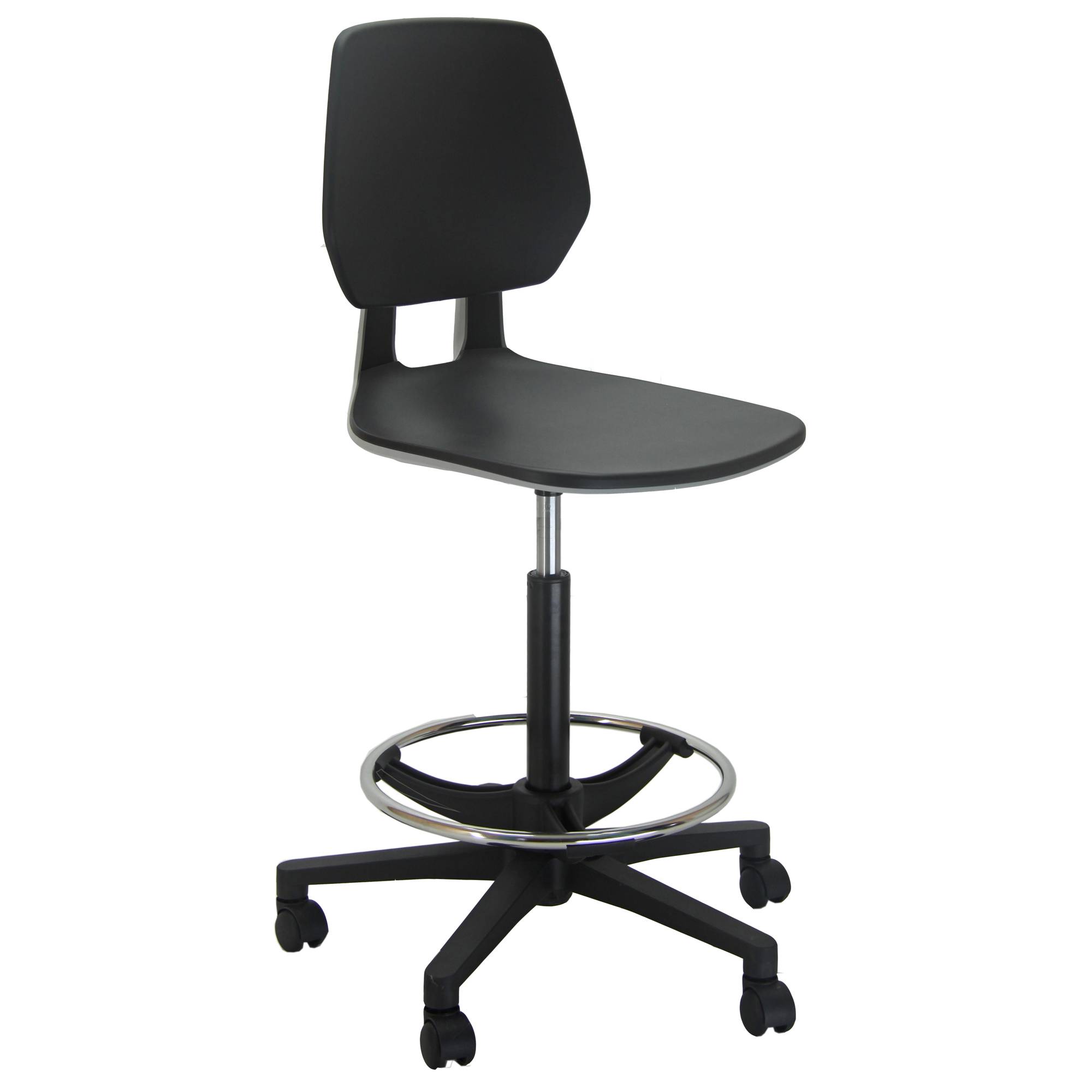 Sedia alta tecnigrafo ESOS PG - PPL - con poggiapiedi - nero - Unisit-0