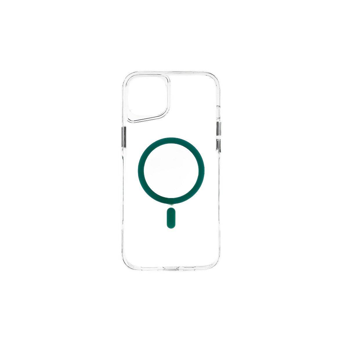 Custodia protettiva antiurto con funzione magnetica, compatibile con iPhone 15 Plus, verde trasparente-0