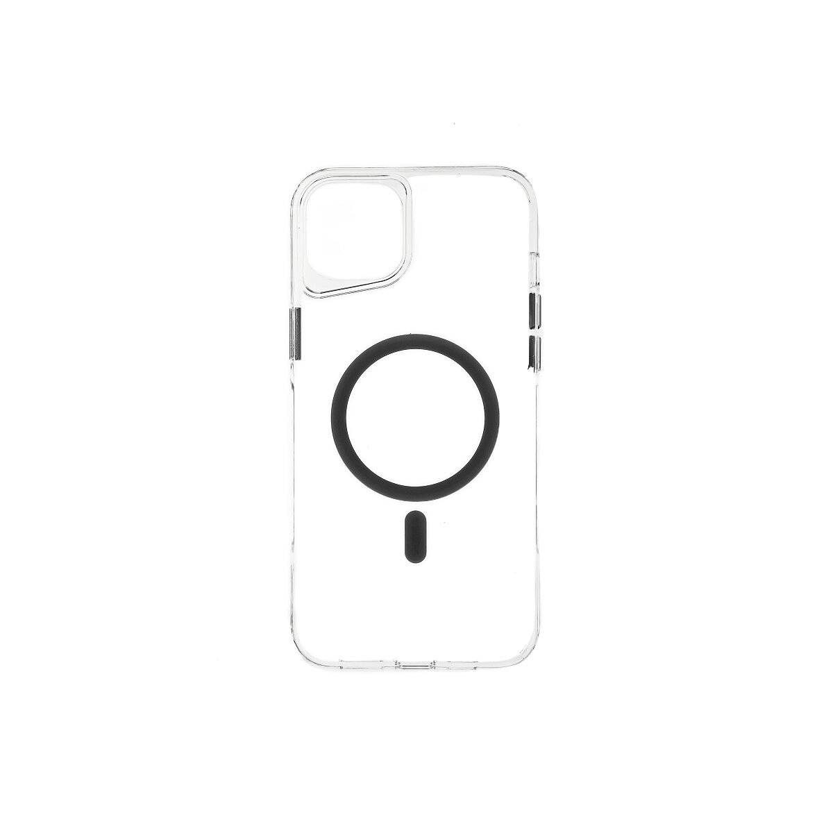 Custodia protettiva antiurto con funzione magnetica, compatibile con iPhone 15 Plus, grigio trasparente-1